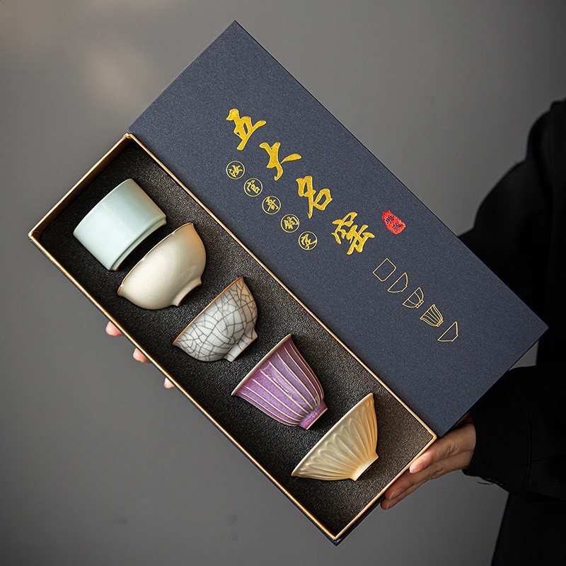 五大名窯茶杯茶具茶盞禮盒裝家用品茗杯個人主人杯公司高檔伴手禮-規格圖5