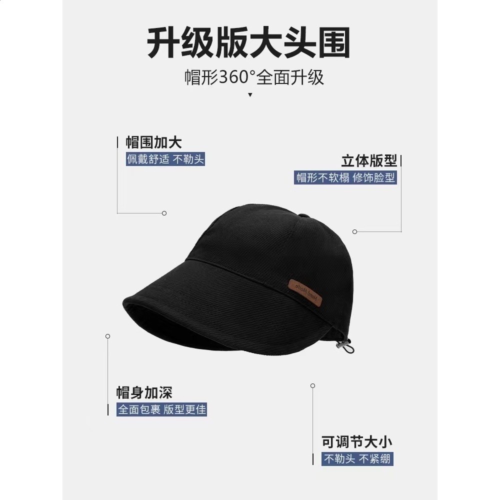 趙露思同款漁夫帽女2023夏防曬遮陽帽防紫外線大帽簷鴨舌帽百搭-細節圖4