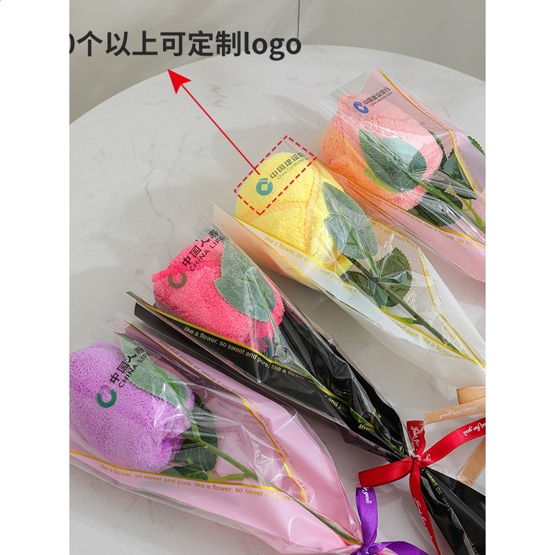 新款 蛋糕創意造型珊瑚絨玫瑰毛巾花促銷活動禮品情人節婚慶回禮-細節圖3