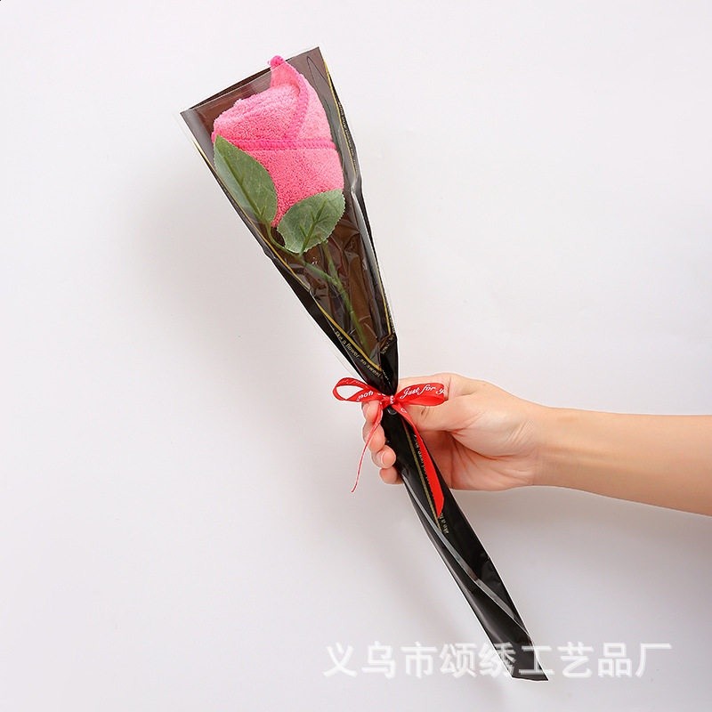 玫瑰花毛巾【玫紅色】