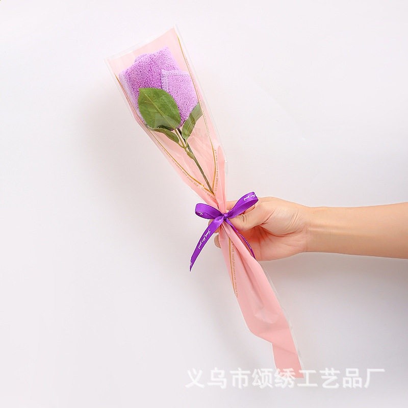 玫瑰花毛巾【紫色】