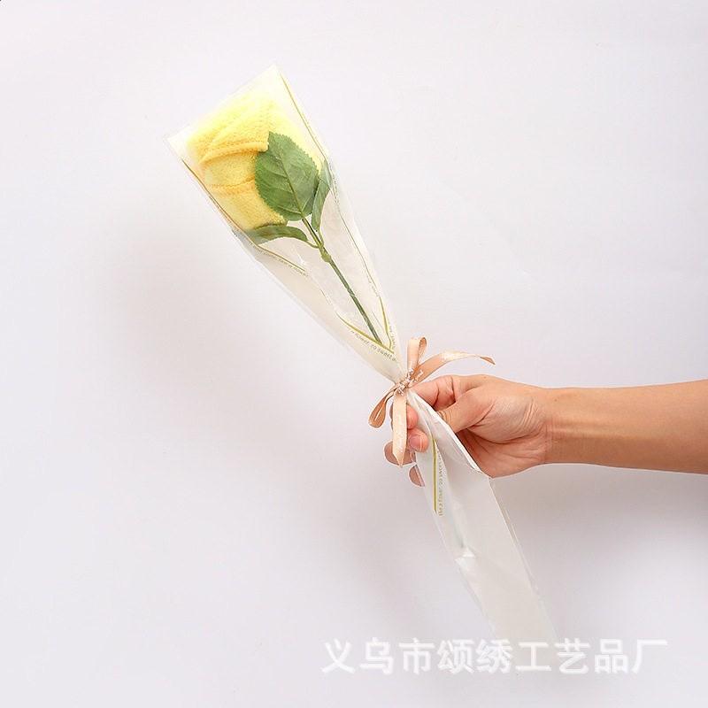玫瑰花毛巾【黃色】