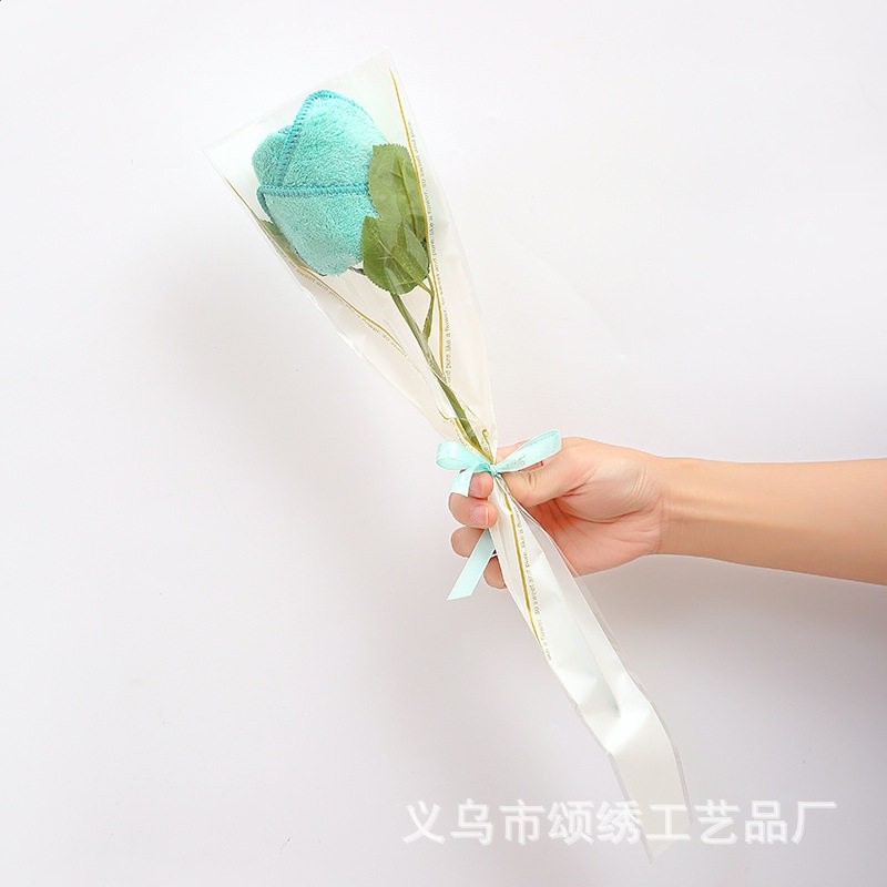 玫瑰花毛巾【綠色】
