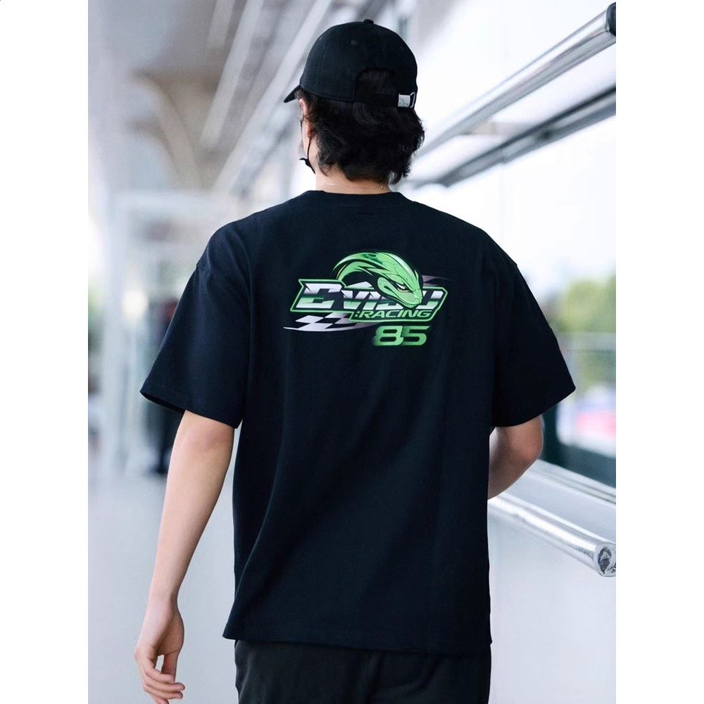 王一博同款85號竹葉青蛇純棉短袖t恤YIBO賽車周邊競技半袖上衣服-細節圖3