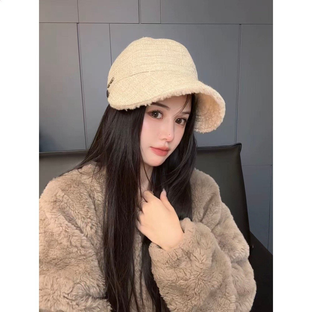 趙露思同款帽子雙面戴漁夫帽女秋冬加厚保暖寬簷顯臉小百搭鴨舌帽-細節圖5