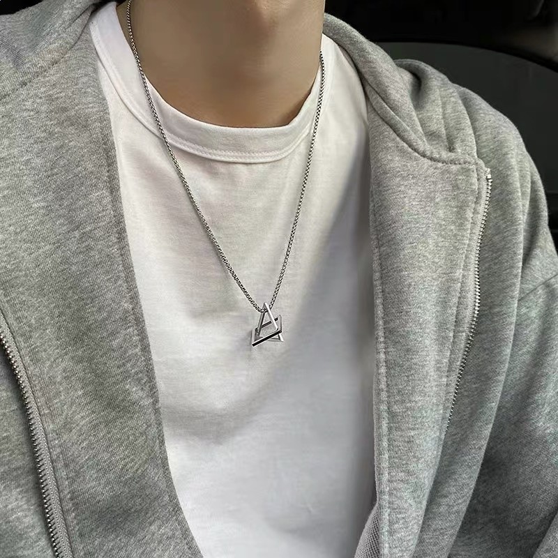 王一博同款戒指吊墜鈦鋼項鍊男士潮百搭個性女配飾兒童衛衣鏈子夏-細節圖4
