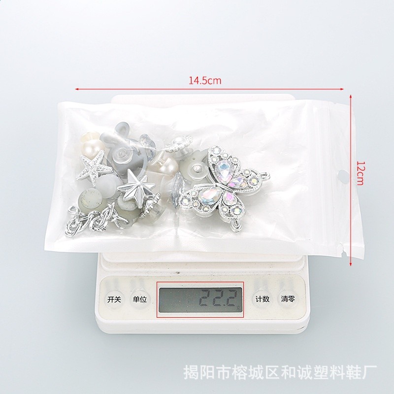 小紅書熱款配件ins套裝卡通洞洞鞋配飾diy鞋花鏈條蝴蝶可拆卸配件-細節圖4