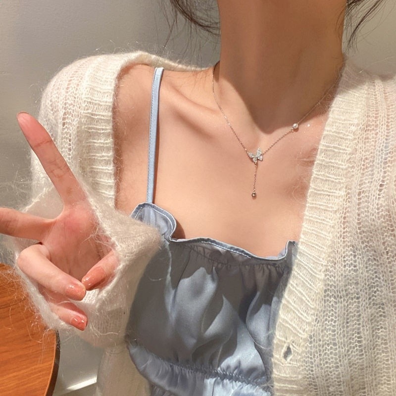 念優蝴蝶項鍊女高階感小眾設計感2026年新款鎖骨鍊頸鍊鈦鋼不掉色-細節圖2