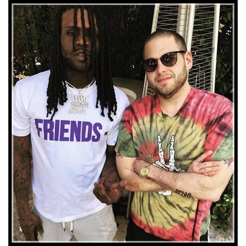 VLONE FRIENDS邁阿密POP遊擊店限定王一博同款紫色大V短袖男女t恤-細節圖4