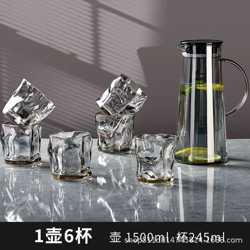 北歐耐高溫冷水壺杯子高硼矽茶具喝水杯家用水具大容量高顏值-規格圖5