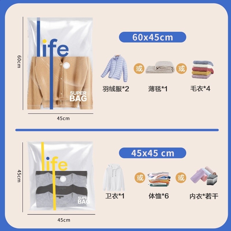 收納博士旅行抽真空壓縮袋行李箱透明可視便攜衣物毛巾洗漱收納袋-細節圖4