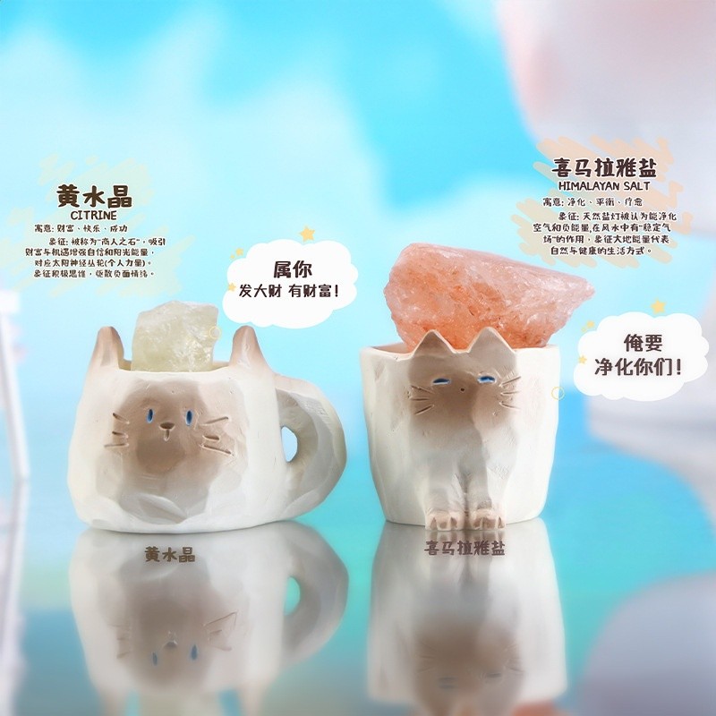 正版貓貓PAL水晶盲盒擺件創意喵喵動物桌面貓咪公仔手辦生日禮物-細節圖5