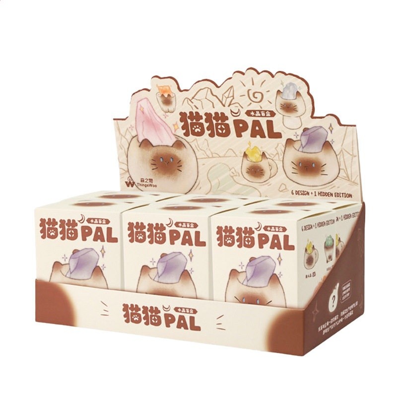 正版貓貓PAL水晶盲盒擺件創意喵喵動物桌面貓咪公仔手辦生日禮物-規格圖5