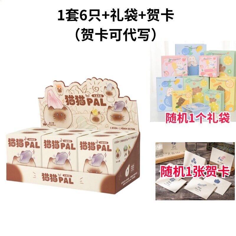 整套盲盒6個+禮袋賀卡