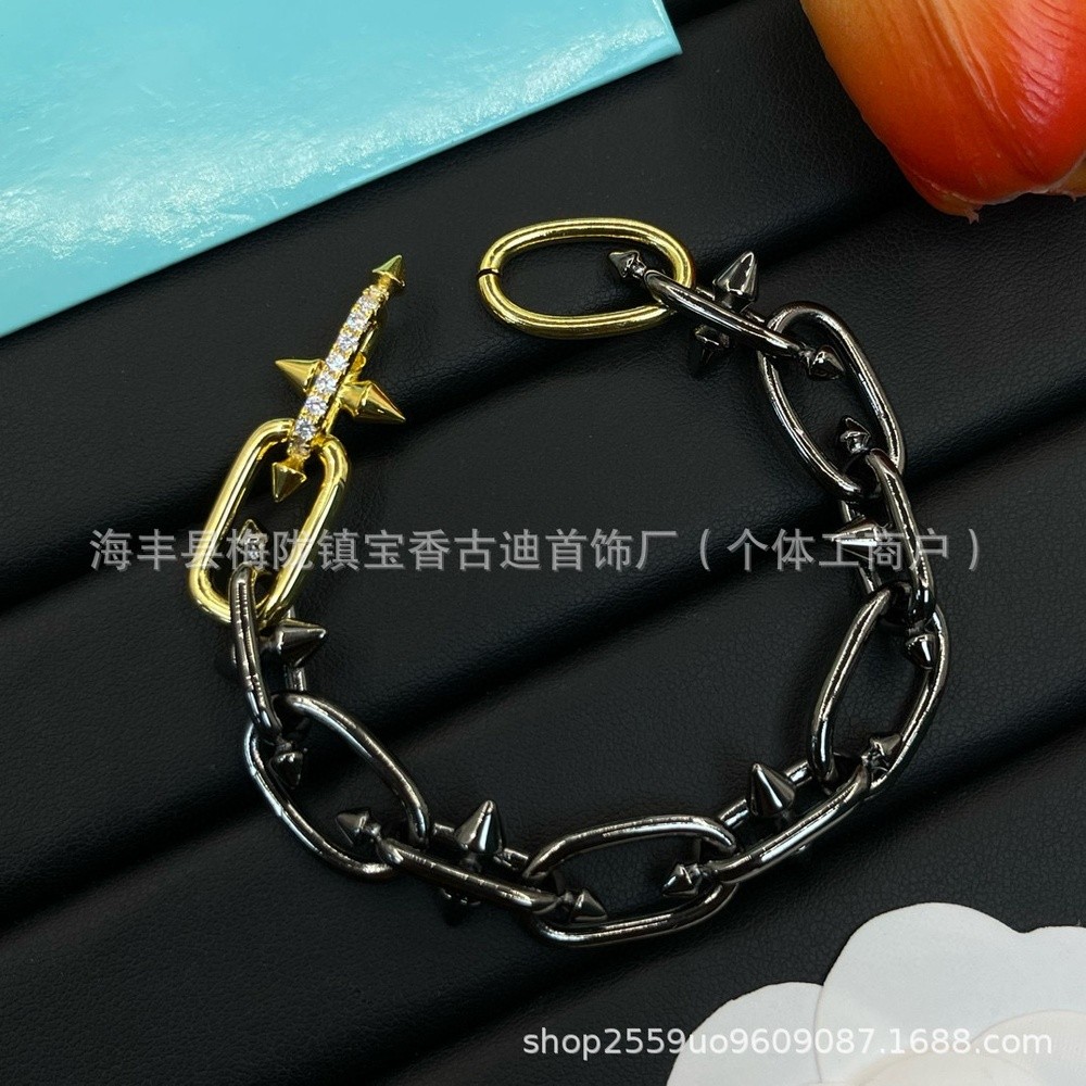 蒂家2025新款歐美跨境高階設計誇張風項鍊微鑲鋯石嘻哈個性古巴鏈-細節圖2