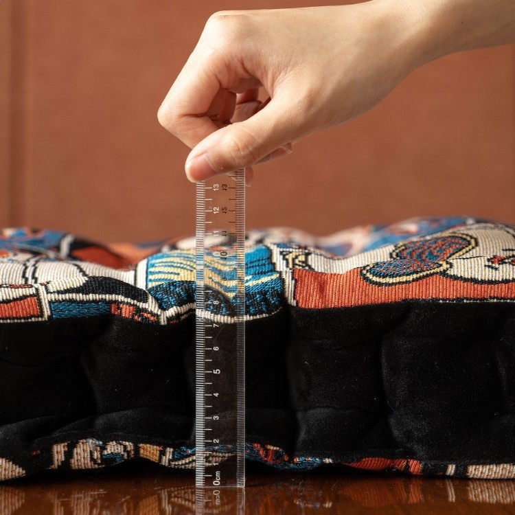 中古風坐墊四季通用加厚辦公室椅子墊防滑布藝方形屁股墊沙發抱枕-細節圖5