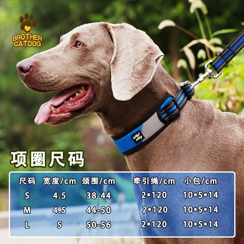 狗狗牽引繩中型大型犬遛狗脖圍狗繩子金毛拉布拉多寵物項圈可調節-細節圖3