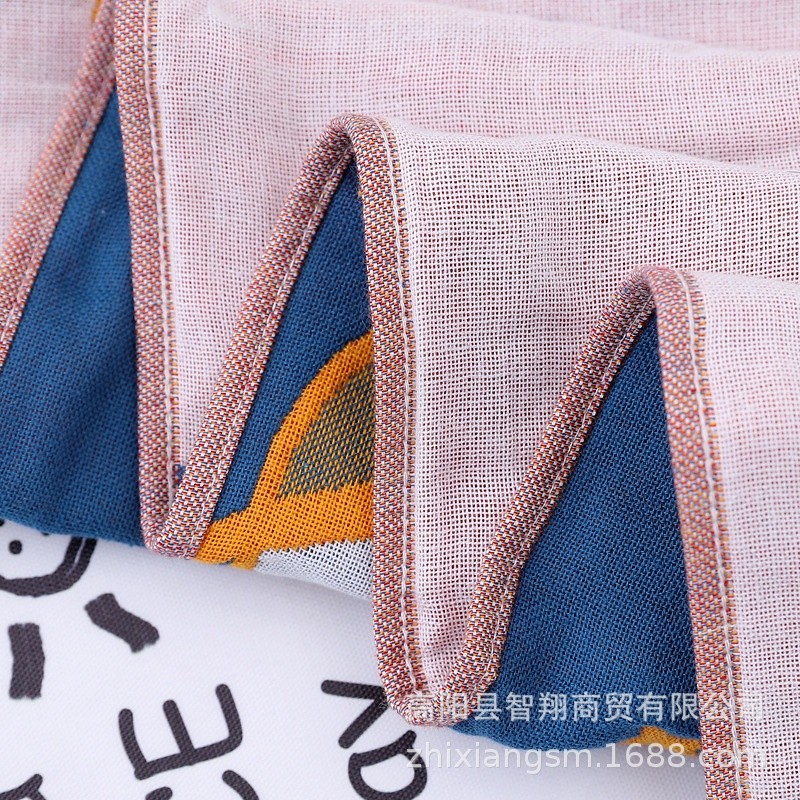 智翔毛巾三層紗布多彩太空貓浴巾柔軟吸水快 幹平口浴巾 廠價批發-細節圖4