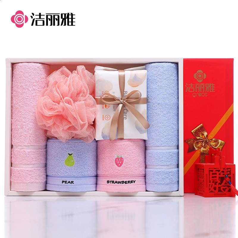 潔麗雅純棉毛巾禮盒套裝婚慶滿月喬遷伴手禮員工福利公司團購毛巾-規格圖5
