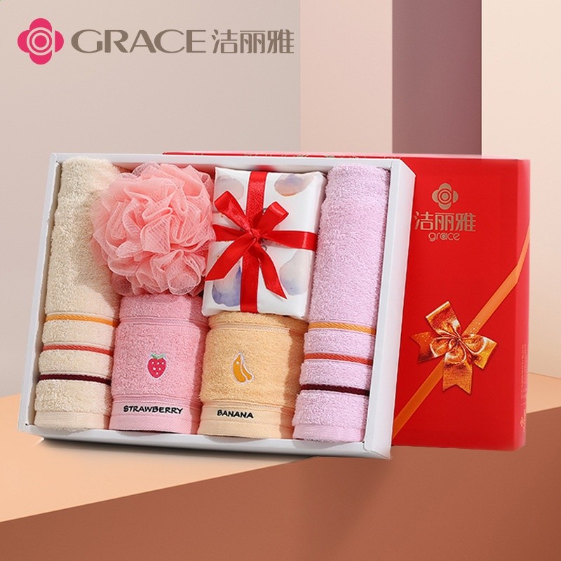 潔麗雅純棉毛巾禮盒套裝婚慶滿月喬遷伴手禮員工福利公司團購毛巾-規格圖5