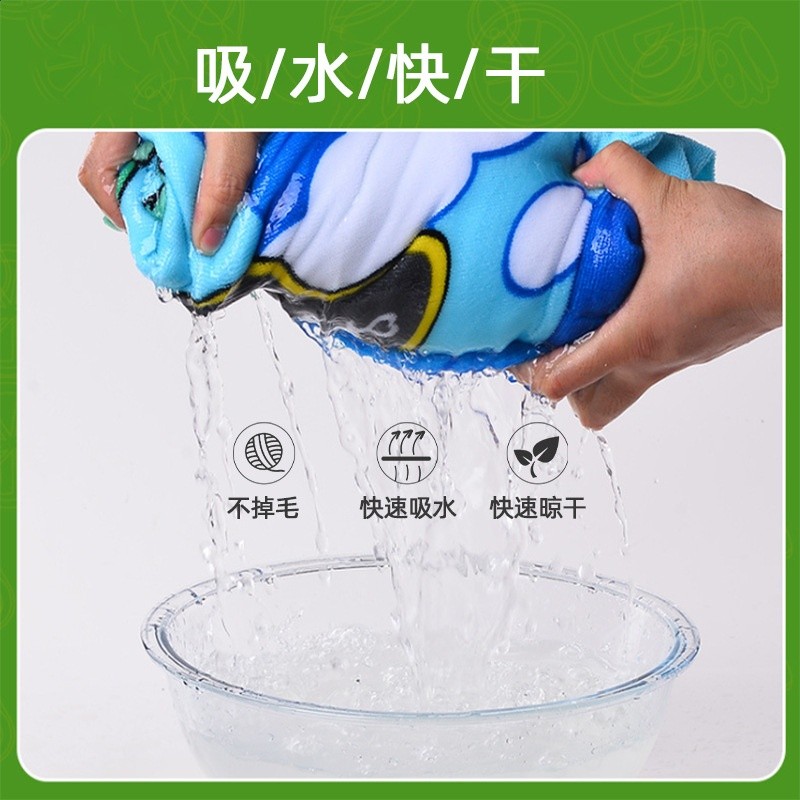 寶寶連帽浴巾卡通帶帽嬰兒浴袍沙灘兒童披風大號吸水兒童浴巾斗篷-細節圖3