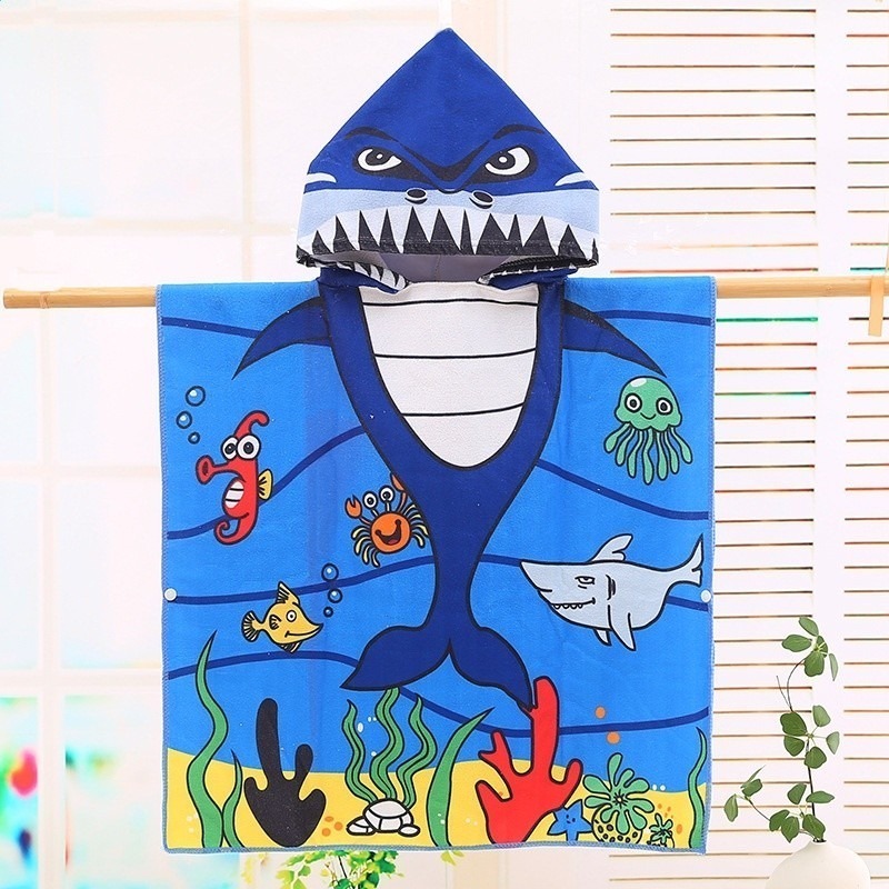兒童浴巾斗篷超細纖維小孩連帽披風浴袍卡通印花可穿批發吸水速乾-規格圖6