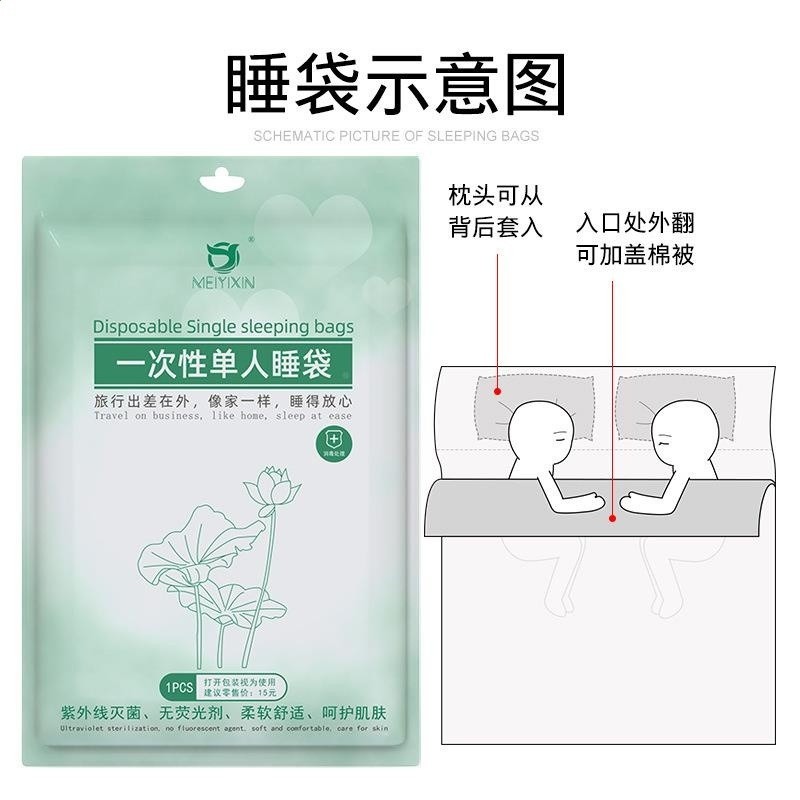 一次性床單被罩枕套酒店被套四件套旅遊床上無紡布旅行三隔髒睡袋-細節圖2
