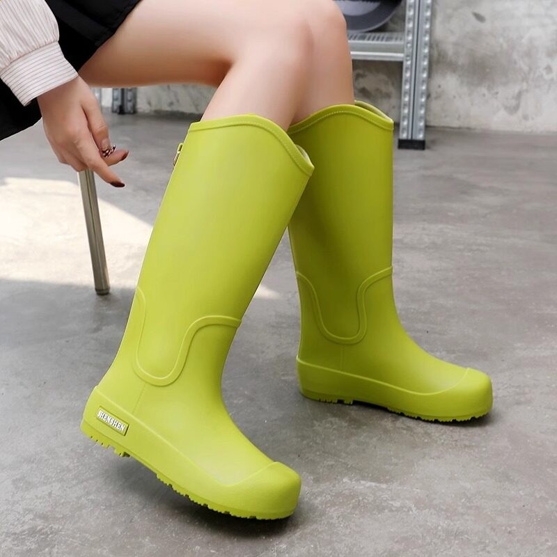 日系雨鞋女款成人時尚防滑高筒雨靴防水鞋長筒工作柔軟舒適涉水鞋-規格圖5