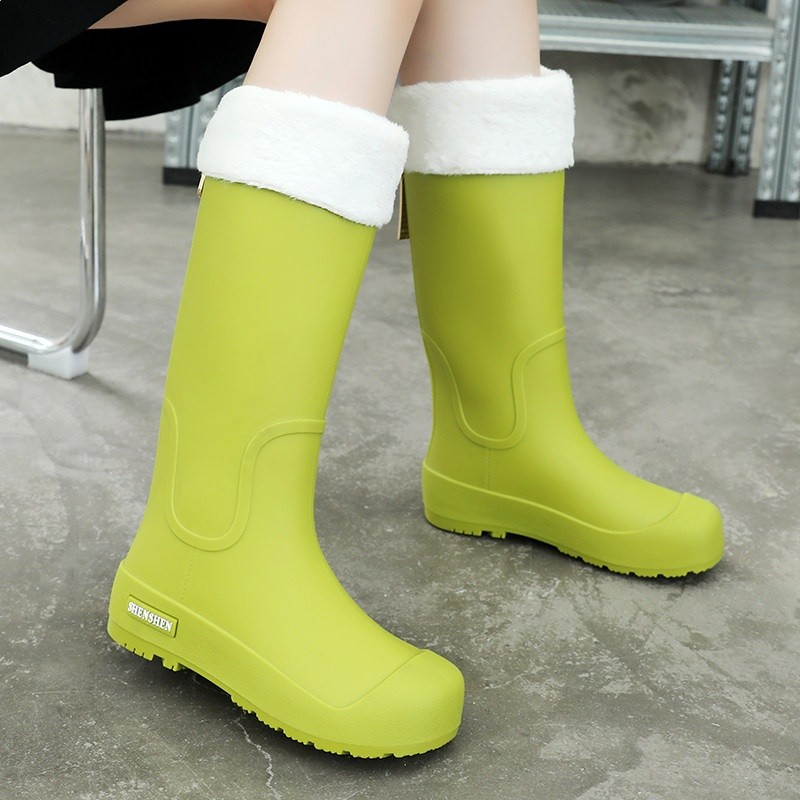 日系雨鞋女款成人時尚防滑高筒雨靴防水鞋長筒工作柔軟舒適涉水鞋-規格圖5