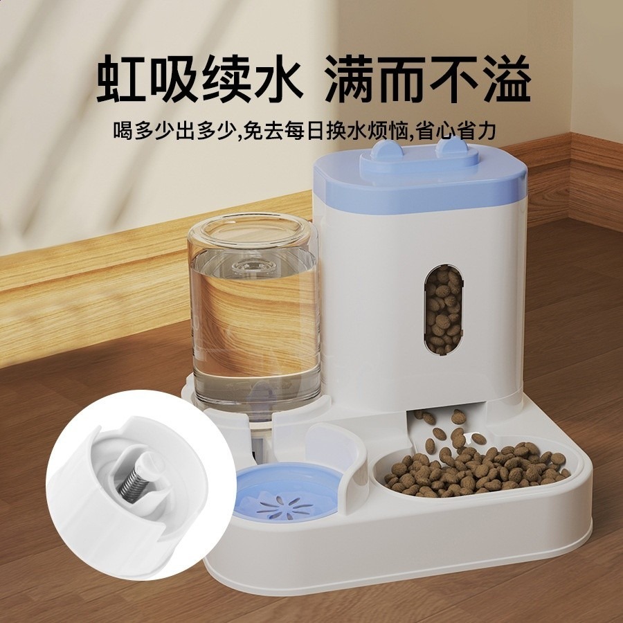 貓咪飲水機貓糧自動餵食器一體喂水器貓喝水流動迴圈寵物飲水器-細節圖4