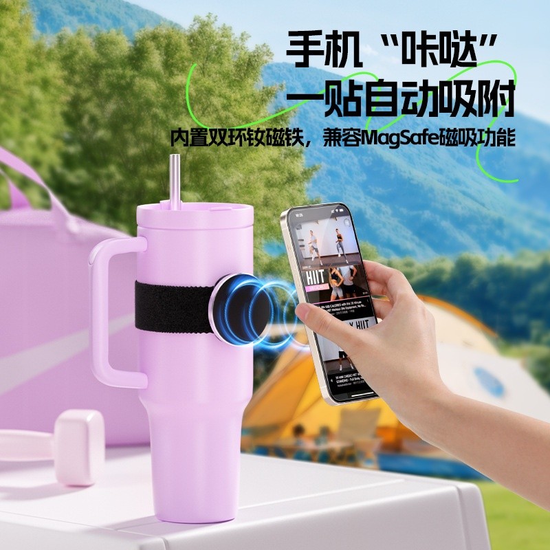 磁吸支架MagSafe手臂腕綁帶手機支架多功能通用水杯綁帶手機支架-細節圖3