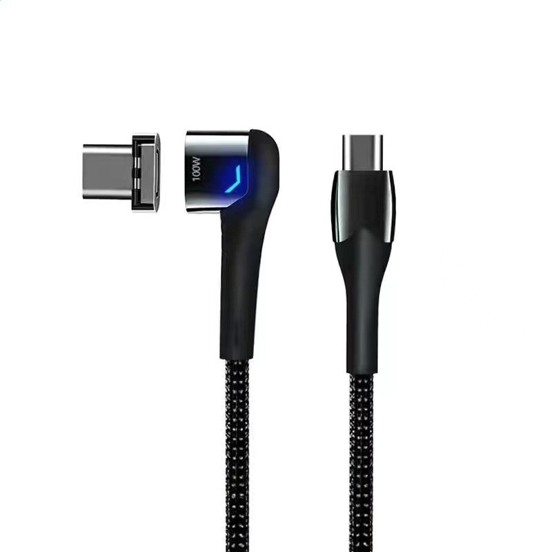 磁吸彎頭雙頭5apd100w快充線適用蘋果筆記型電腦手機磁吸快充-細節圖5