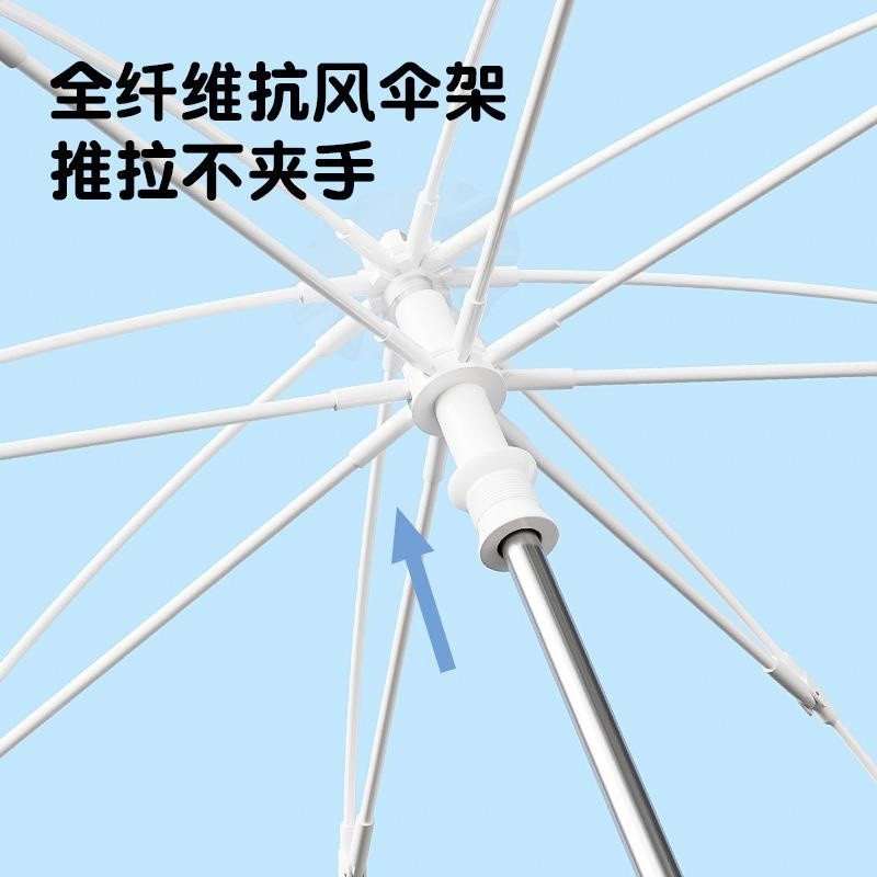 兒童雨傘超輕透明男孩女童小學生長柄防夾手小清新小號安全透明傘-細節圖3