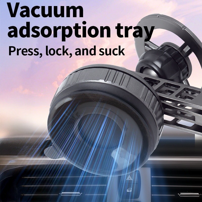 機械臂車載手機支架 三軸摺疊360°旋轉中控導航真空磁吸手機支架-細節圖4