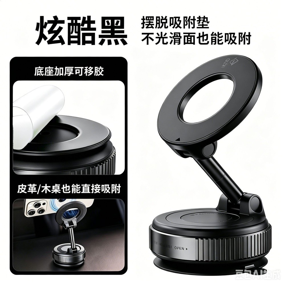 黑色【強磁合金+滴膠】