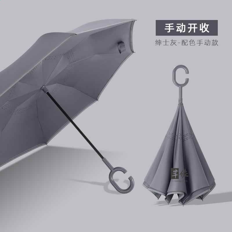 紳士灰-配色手動反向傘