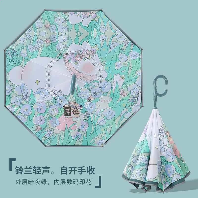 鈴蘭輕聲-配色自動反向傘