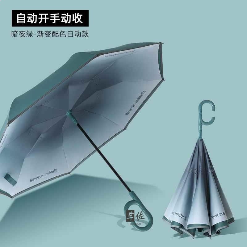 漸變暗夜綠-配色自動反向傘