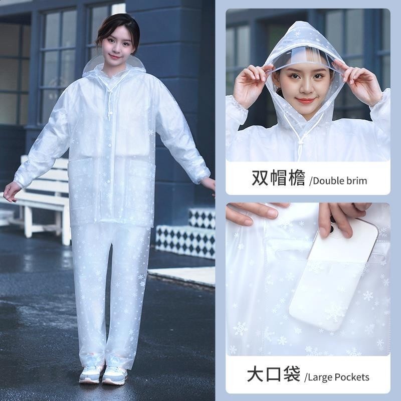 雨衣套裝女款雨褲透明成人長款全身防暴雨電動車分體式防水衣雨服-規格圖5