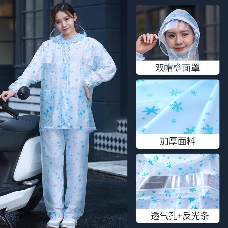 雨衣套裝女款雨褲透明成人長款全身防暴雨電動車分體式防水衣雨服-規格圖5