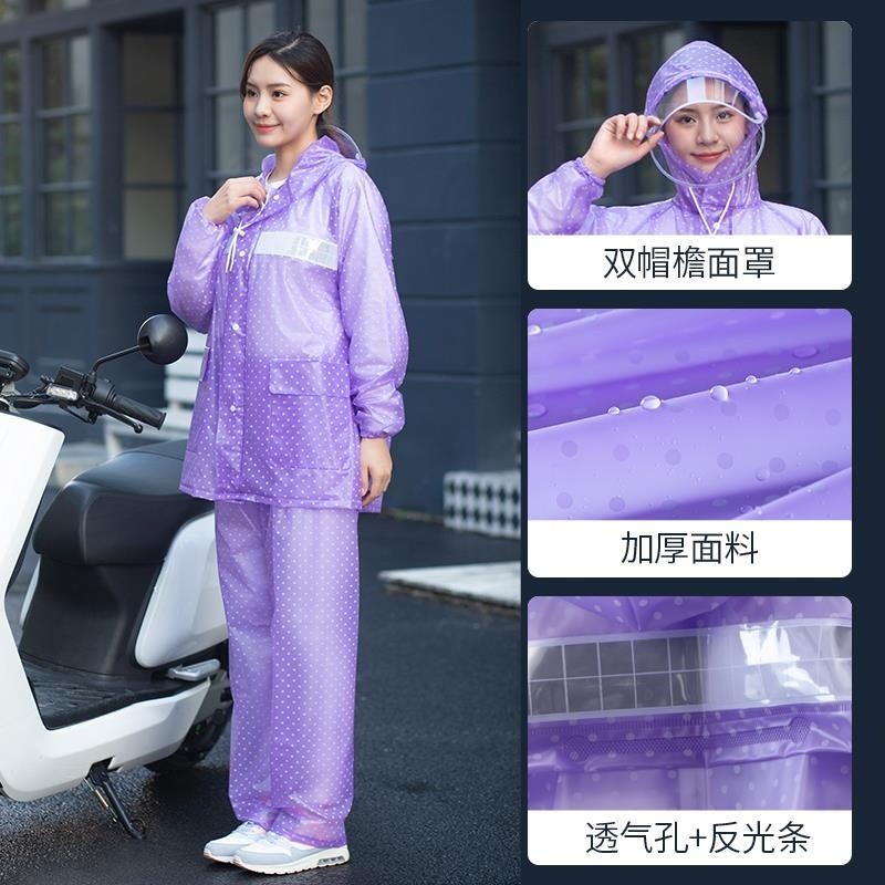 雨衣套裝女款雨褲透明成人長款全身防暴雨電動車分體式防水衣雨服-規格圖5