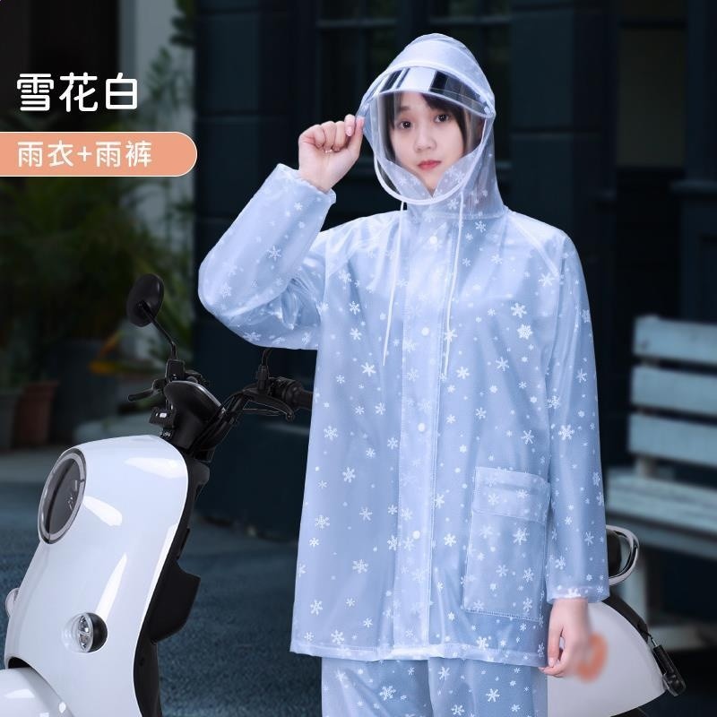 雨衣套裝女款雨褲透明成人長款全身防暴雨電動車分體式防水衣雨服-規格圖5