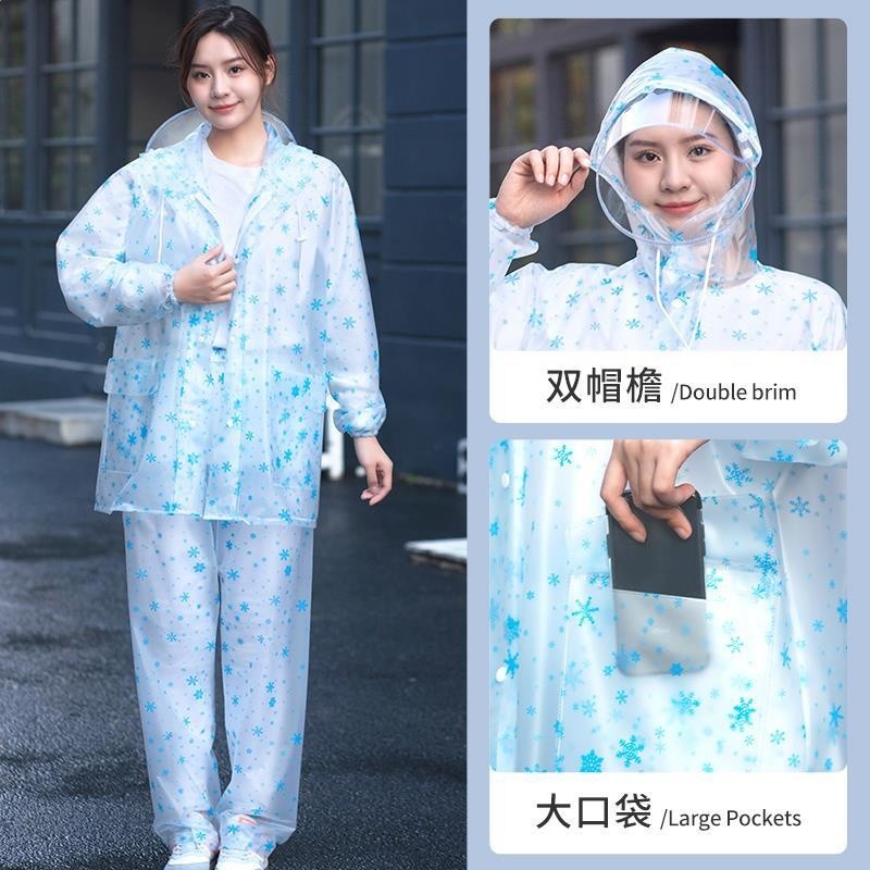 雨衣套裝女款雨褲透明成人長款全身防暴雨電動車分體式防水衣雨服-規格圖5