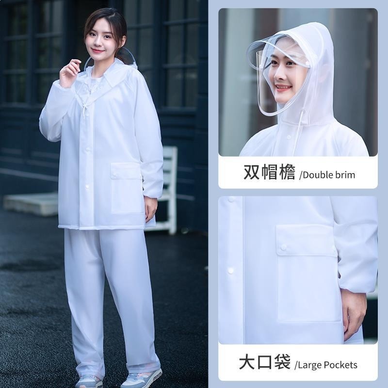 雨衣套裝女款雨褲透明成人長款全身防暴雨電動車分體式防水衣雨服-規格圖5