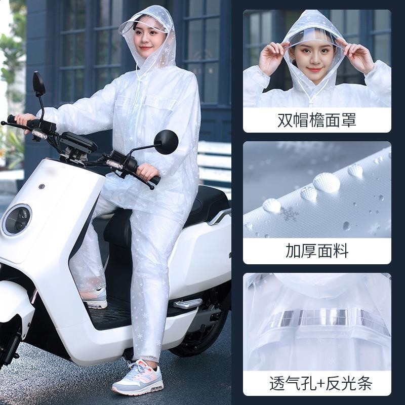 雨衣套裝女款雨褲透明成人長款全身防暴雨電動車分體式防水衣雨服-規格圖5
