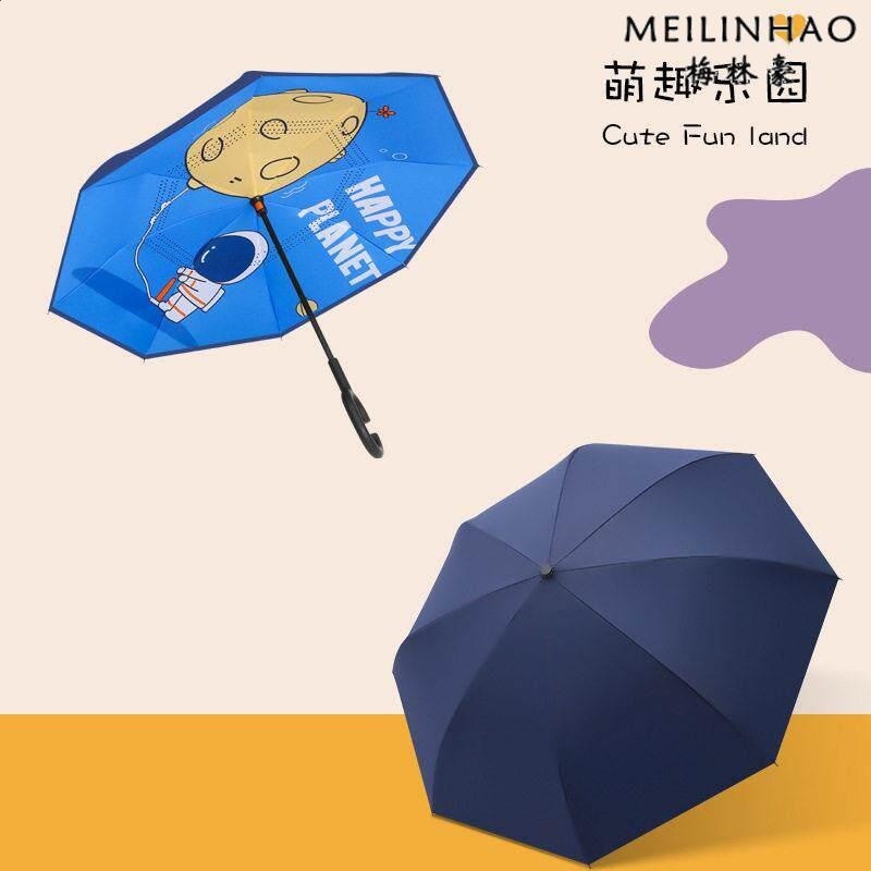 兒童雨傘學生上學專用男女卡通長柄傘雙層反向傘幼兒園晴雨傘-細節圖3