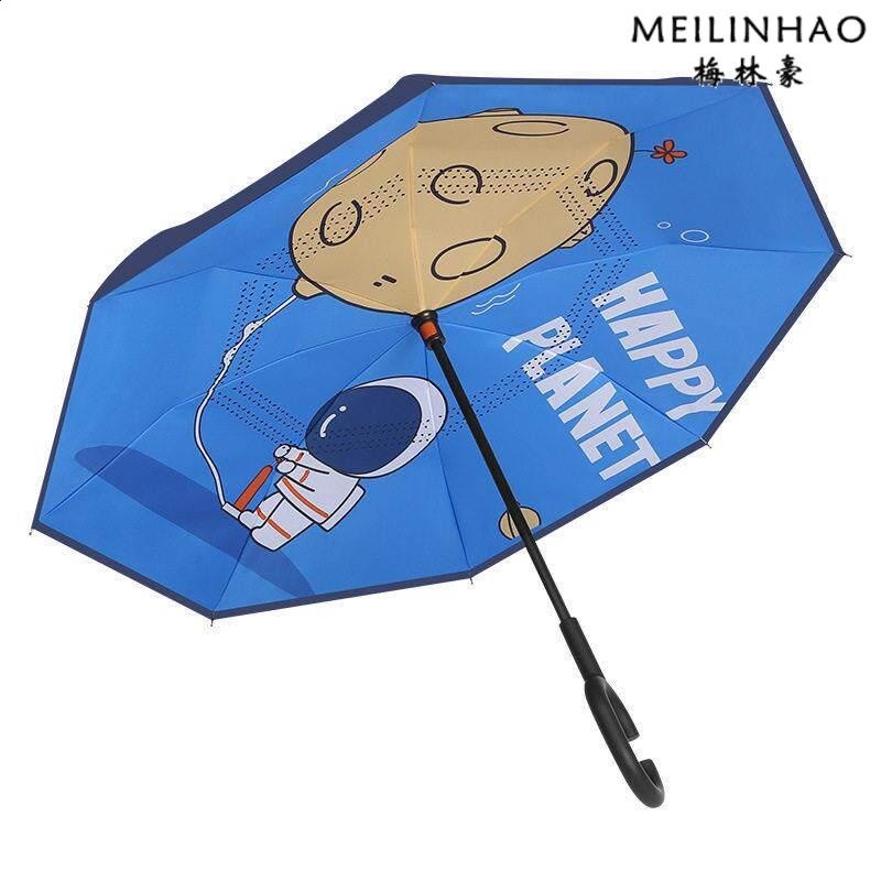 兒童雨傘學生上學專用男女卡通長柄傘雙層反向傘幼兒園晴雨傘-細節圖5