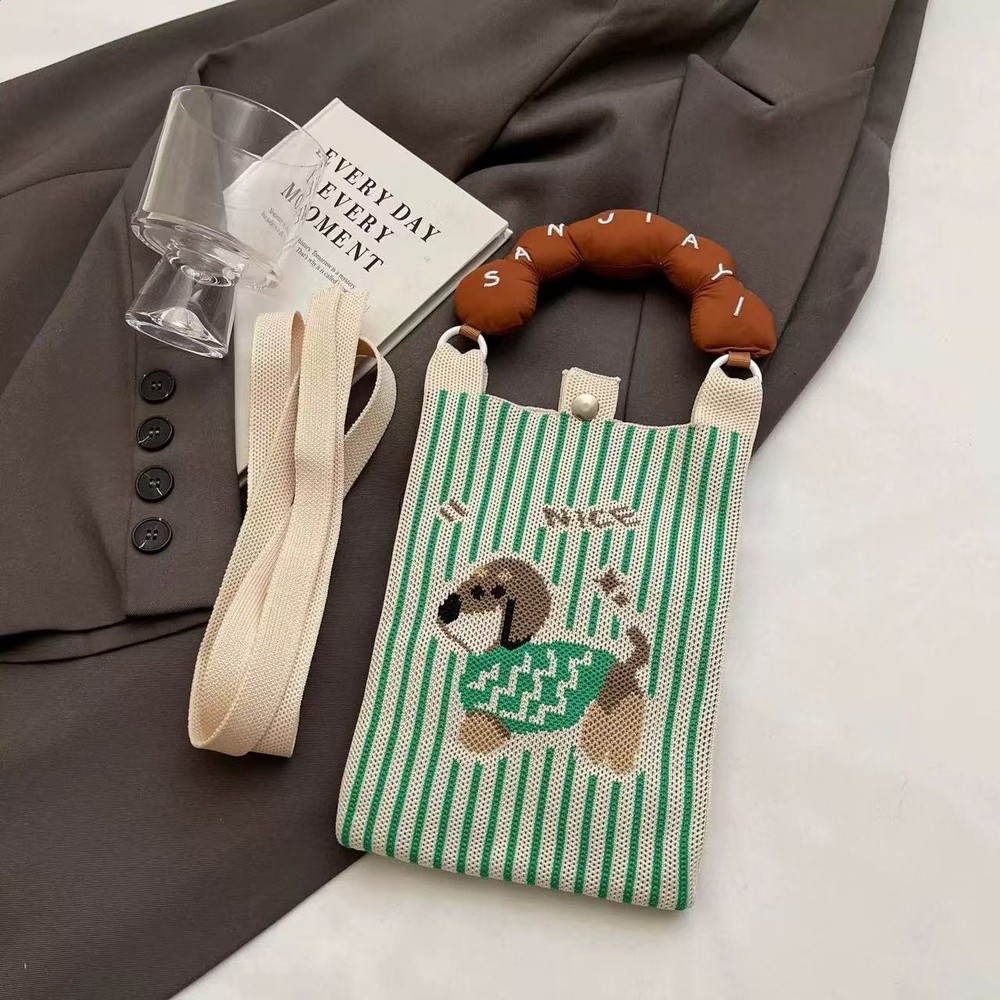 綠色小狗棕手提