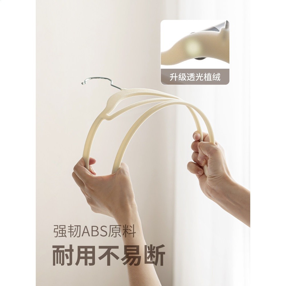 懶角落植絨衣架家用掛衣晾衣架衣掛衣撐無痕防肩角防滑整理師專用-細節圖4