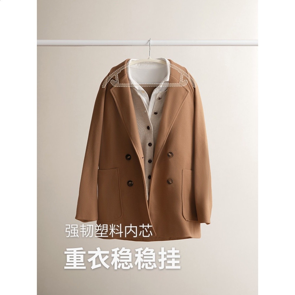 懶角落植絨衣架家用掛衣晾衣架衣掛衣撐無痕防肩角防滑整理師專用-細節圖5